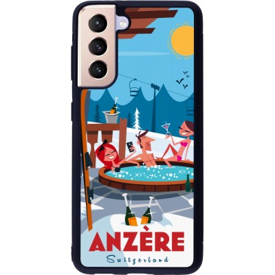 Samsung Galaxy S21 5G Case Hülle - Silikon schwarz Anzère Mountain Jacuzzi
