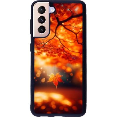 Samsung Galaxy S21 5G Case Hülle - Silikon schwarz Herbst Magisch Orange