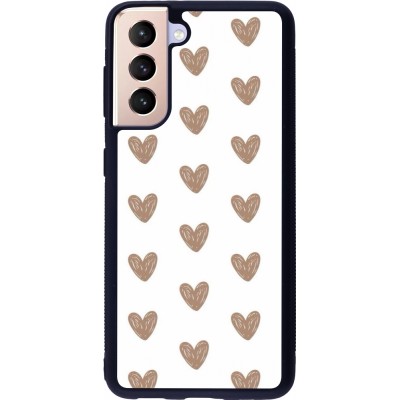 Samsung Galaxy S21 5G Case Hülle - Silikon schwarz Autumn 2024 brown hearts