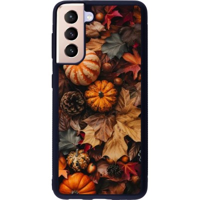 Samsung Galaxy S21 5G Case Hülle - Silikon schwarz Autumn 25 Pumpkin