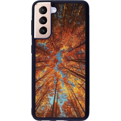 Samsung Galaxy S21 5G Case Hülle - Silikon schwarz Autumn 25 Trees