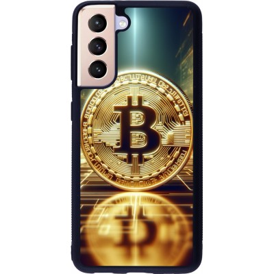 Samsung Galaxy S21 5G Case Hülle - Silikon schwarz Bitcoin Stehen
