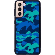 Hülle Samsung Galaxy S21 5G - Silikon schwarz Camo Blue