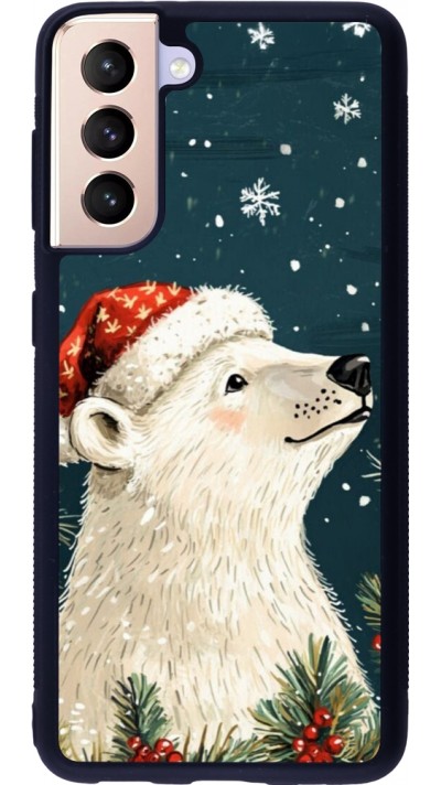 Coque Samsung Galaxy S21 5G - Silicone rigide noir Christmas 25 Bear