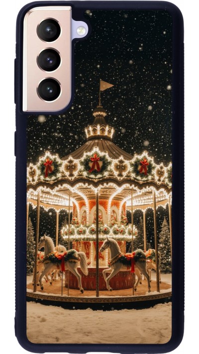 Coque Samsung Galaxy S21 5G - Silicone rigide noir Christmas 25 Carousel