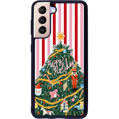 Samsung Galaxy S21 5G Case Hülle - Silikon schwarz Christmas 25 Happy Holiday