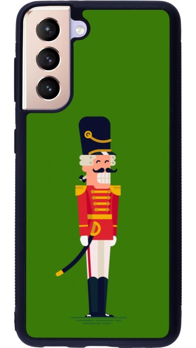 Coque Samsung Galaxy S21 5G - Silicone rigide noir Christmas 25 Nutcracker Green