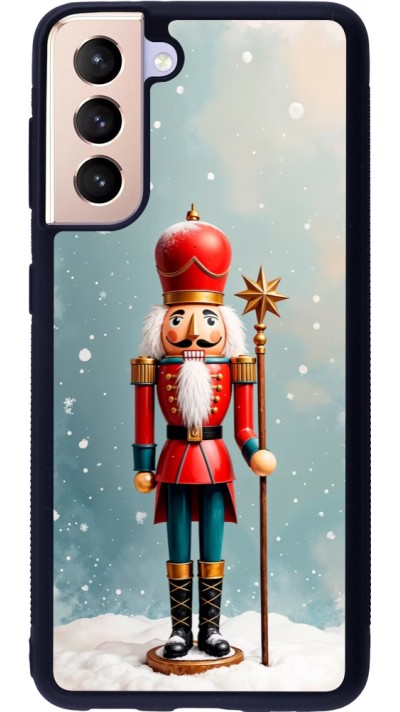 Coque Samsung Galaxy S21 5G - Silicone rigide noir Christmas 25 Nutcracker Snow
