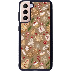 Samsung Galaxy S21 5G Case Hülle - Silikon schwarz Christmas 25 Pattern Ginger Cookie