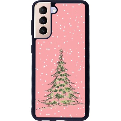 Samsung Galaxy S21 5G Case Hülle - Silikon schwarz Christmas 25 Pink Tree