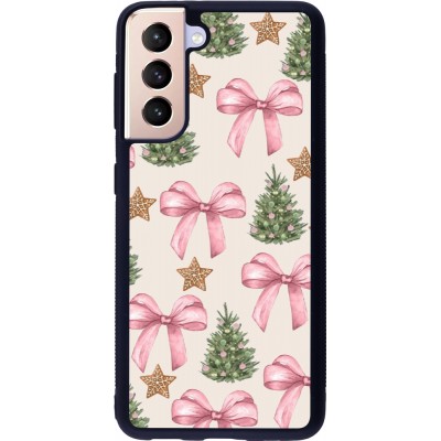 Samsung Galaxy S21 5G Case Hülle - Silikon schwarz Christmas 25 Vintage Ribbons