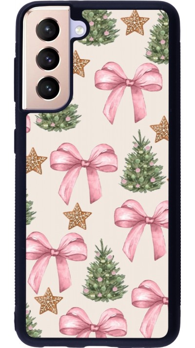 Coque Samsung Galaxy S21 5G - Silicone rigide noir Christmas 25 Vintage Ribbons