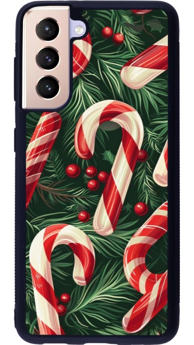 Coque Samsung Galaxy S21 5G - Silicone rigide noir Christmas 25 Xmas Stick