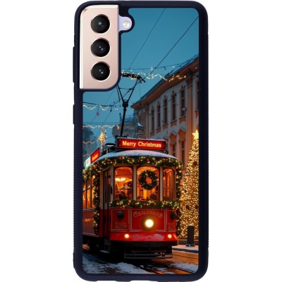 Samsung Galaxy S21 5G Case Hülle - Silikon schwarz Christmas 25 Xmas Train