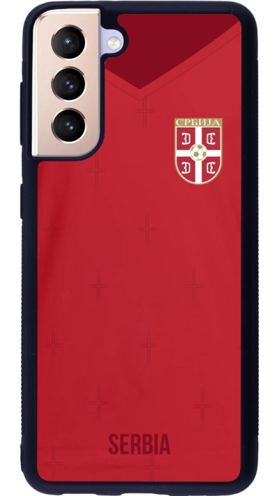 Samsung Galaxy S21 5G Case Hülle - Silikon schwarz Serbien 2022 personalisierbares Fussballtrikot