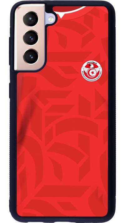 Samsung Galaxy S21 5G Case Hülle - Silikon schwarz Tunesien 2022 personalisierbares Fussballtrikot