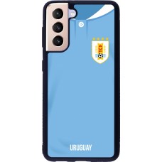 Samsung Galaxy S21 5G Case Hülle - Silikon schwarz Uruguay 2022 personalisierbares Fussballtrikot