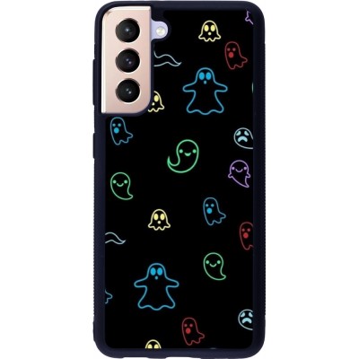 Samsung Galaxy S21 5G Case Hülle - Silikon schwarz Halloween 2024 colorful ghosts