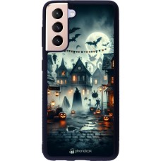 Samsung Galaxy S21 5G Case Hülle - Silikon schwarz Halloween Spukstadt