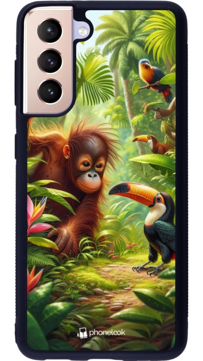 Samsung Galaxy S21 5G Case Hülle - Silikon schwarz Tropischer Dschungel Tayrona