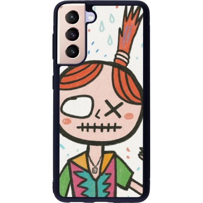 Samsung Galaxy S21 5G Case Hülle - Silikon schwarz Little Girl Sketch