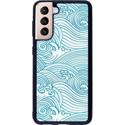 Hülle Samsung Galaxy S21 5G - Silikon schwarz Ocean Waves