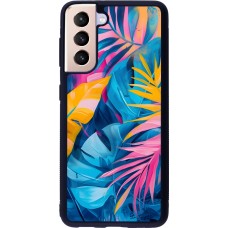 Samsung Galaxy S21 5G Case Hülle - Silikon schwarz Palms Blue