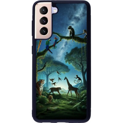 Samsung Galaxy S21 5G Case Hülle - Silikon schwarz Paradies der exotischen Tiere
