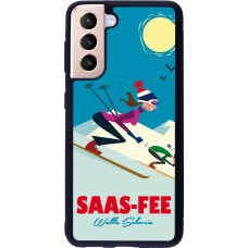 Samsung Galaxy S21 5G Case Hülle - Silikon schwarz Saas-Fee Ski Downhill