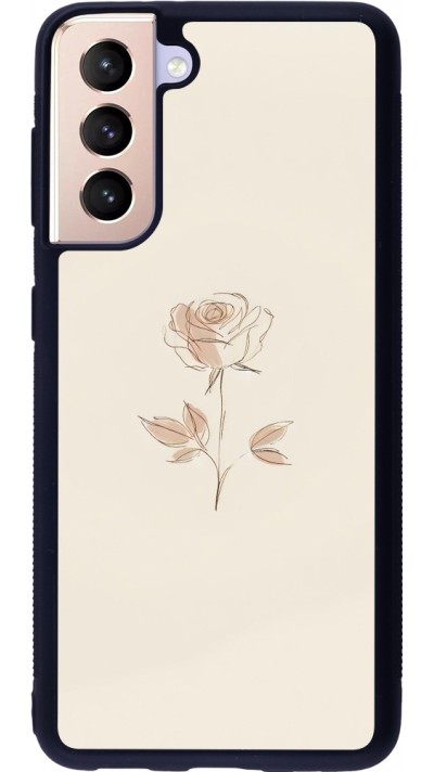 Samsung Galaxy S21 5G Case Hülle - Silikon schwarz Rosa Sand Minimalistisch