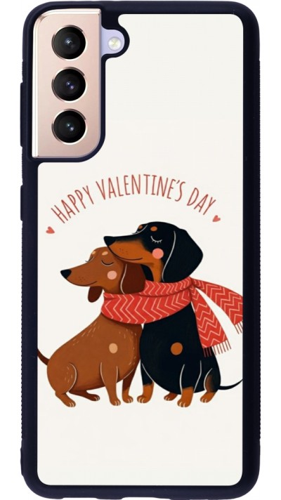 Coque Samsung Galaxy S21 5G - Silicone rigide noir Saint Valentines Day 26 Happy Valentine