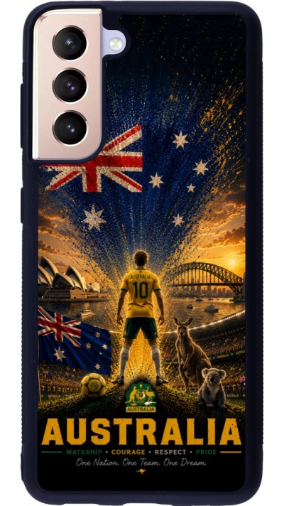 Samsung Galaxy S21 5G Case Hülle - Silikon schwarz Fussball Australien splash 2026