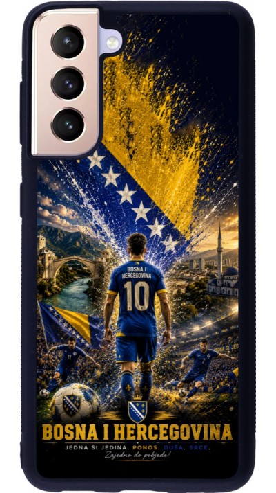 Samsung Galaxy S21 5G Case Hülle - Silikon schwarz Fussball Bosnien und Herzegowina splash 2026
