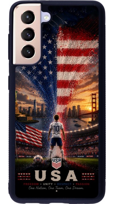 Samsung Galaxy S21 5G Case Hülle - Silikon schwarz Fussball Vereinigten Staaten splash 2026
