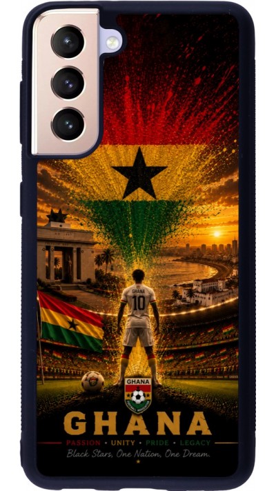 Samsung Galaxy S21 5G Case Hülle - Silikon schwarz Fussball Ghana splash 2026