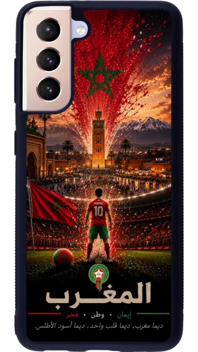 Samsung Galaxy S21 5G Case Hülle - Silikon schwarz Fussball Marokko splash 2026