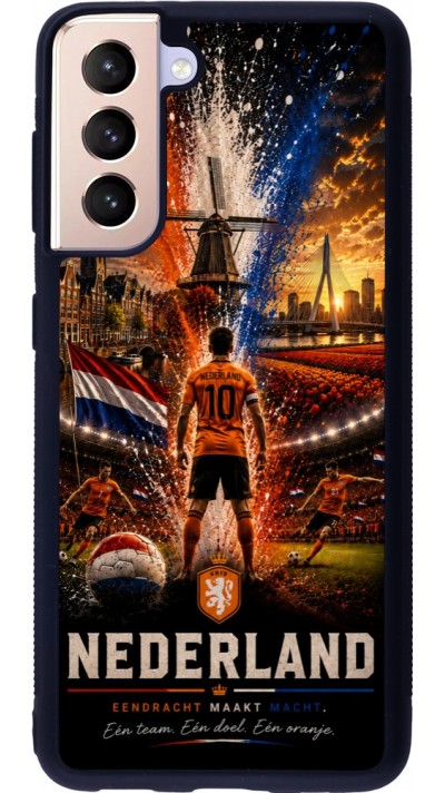 Samsung Galaxy S21 5G Case Hülle - Silikon schwarz Fussball Niederlande splash 2026