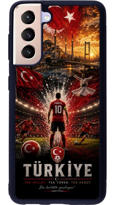 Samsung Galaxy S21 5G Case Hülle - Silikon schwarz Fussball Türkei splash 2026