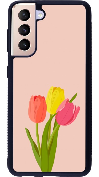 Samsung Galaxy S21 5G Case Hülle - Silikon schwarz Spring 23 tulip trio