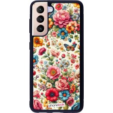 Samsung Galaxy S21 5G Case Hülle - Silikon schwarz Spring 25 fruehling bluetend