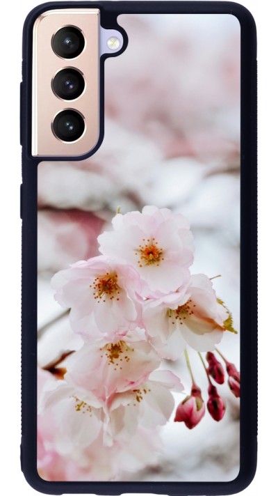 Samsung Galaxy S21 5G Case Hülle - Silikon schwarz Cherry tree Spring 2026