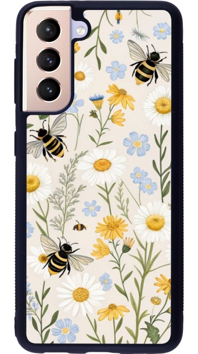 Samsung Galaxy S21 5G Case Hülle - Silikon schwarz Pattern bees Spring 2026