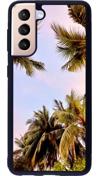 Samsung Galaxy S21 5G Case Hülle - Silikon schwarz Summer 2023 palm tree vibe