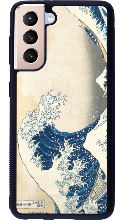 Samsung Galaxy S21 5G Case Hülle - Silikon schwarz Kunstbild - Die große Welle vor Kanagawa - Hokusai