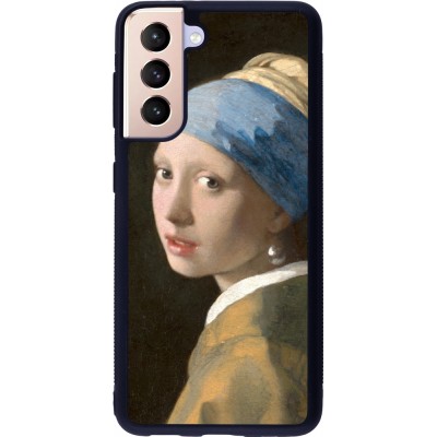 Samsung Galaxy S21 5G Case Hülle - Silikon schwarz Kunstbild - Das Mädchen mit dem Perlenohrring - Jan Vermeer