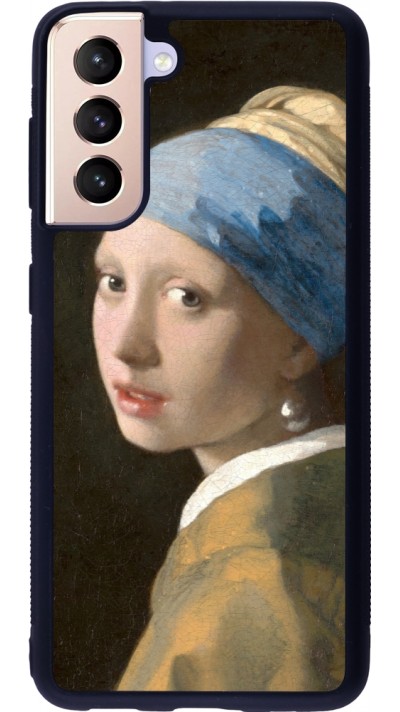 Samsung Galaxy S21 5G Case Hülle - Silikon schwarz Kunstbild - Das Mädchen mit dem Perlenohrring - Jan Vermeer