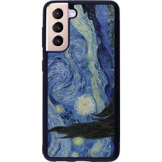 Samsung Galaxy S21 5G Case Hülle - Silikon schwarz Kunstbild - Sternennacht - Van Gogh