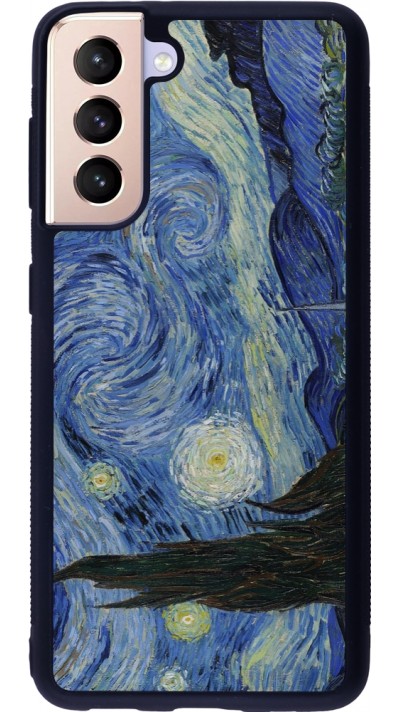 Samsung Galaxy S21 5G Case Hülle - Silikon schwarz Kunstbild - Sternennacht - Van Gogh