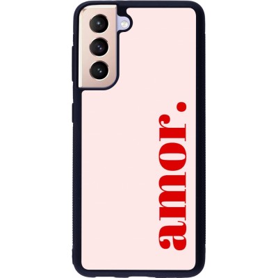 Samsung Galaxy S21 5G Case Hülle - Silikon schwarz Valentine 2024 amor