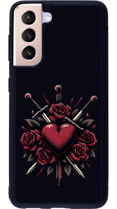Samsung Galaxy S21 5G Case Hülle - Silikon schwarz Valentine 2024 gothic love